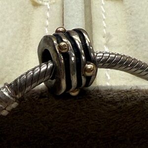Pandora Two Tone Waves and Dots Charms